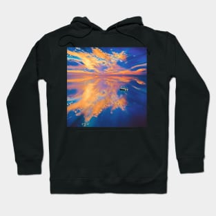 Sunset Picture Painting with Boat Hoodie